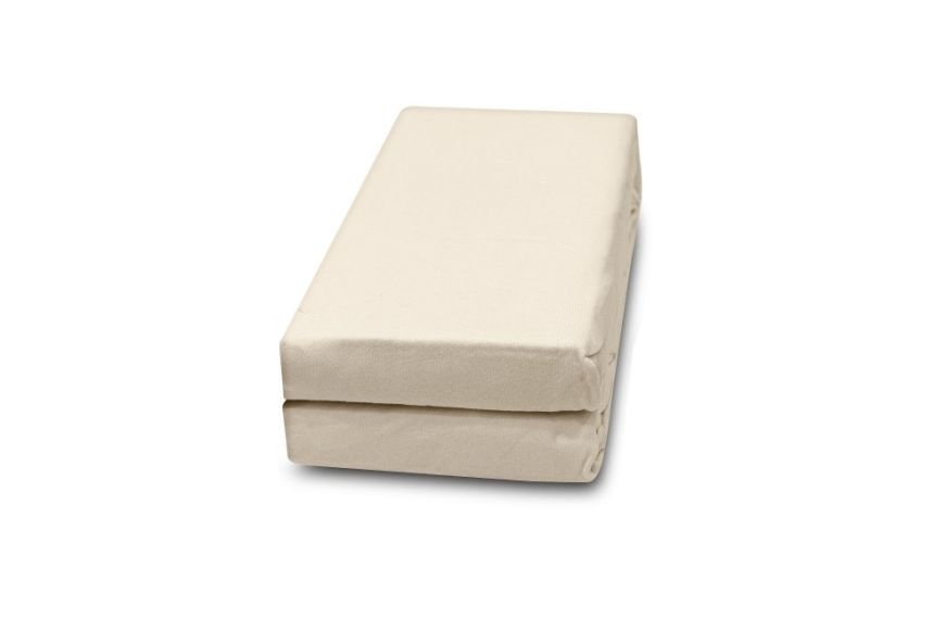 Elastic fitted sheet with elastic band, JERSEY – dark cream
