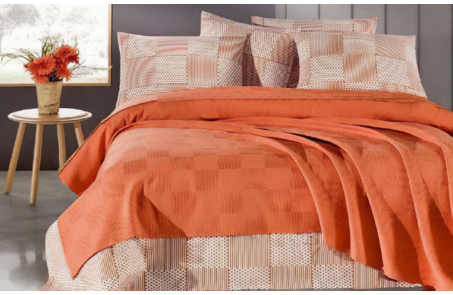 Cotton blanket/bedspread PIQUÉ – orange
