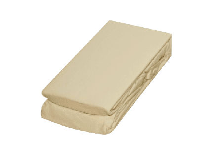 Elastic fitted sheet with elastic band, JERSEY – dark cream