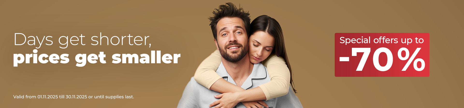 Monthly promotions November discounts up to -70%